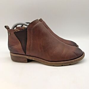 Sofft Bryanne SF0023990 Brown Leather Chelsea Ankle Boot Womens 8M Gusset Bootie